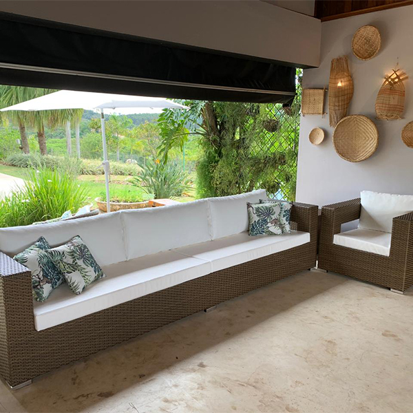 Sofás em fibra sintetica para area externa