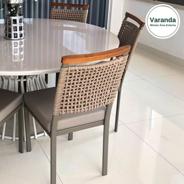 Cadeira em corda nautica varanda